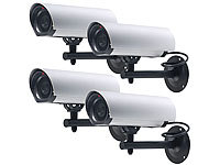 VisorTech 4er-Set Profi-Überwachungskamera-Attrappen Alu-Gehäuse mit LED; Netzwerk-Überwachungssysteme mit HDD-Recorder & IP-Kameras Netzwerk-Überwachungssysteme mit HDD-Recorder & IP-Kameras 