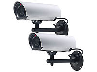 VisorTech 2er-Set Profi-Überwachungskamera-Attrappen Alu-Gehäuse mit LED; Netzwerk-Überwachungssysteme mit HDD-Recorder & IP-Kameras Netzwerk-Überwachungssysteme mit HDD-Recorder & IP-Kameras Netzwerk-Überwachungssysteme mit HDD-Recorder & IP-Kameras 