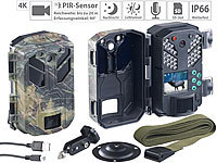 VisorTech 4K-Wildkamera mit Bewegungssensor, Nachtsicht, Farb-Display, IP66; Überwachungskameras (Funk) Überwachungskameras (Funk) Überwachungskameras (Funk) 