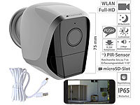 VisorTech Full-HD-IP-Überwachungskamera mit App, IR-Nachtsicht, PIR-Sensor, IP65; Überwachungskameras (Funk) Überwachungskameras (Funk) Überwachungskameras (Funk) 