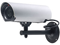 VisorTech Profi-Überwachungskamera-Attrappe Alu-Gehäuse mit LED; Netzwerk-Überwachungssysteme mit HDD-Recorder & IP-Kameras Netzwerk-Überwachungssysteme mit HDD-Recorder & IP-Kameras 