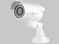 VisorTech Profi-Überwachungskamera-Attrappe/Dummy mit LED; Netzwerk-Überwachungssysteme mit HDD-Recorder & IP-Kameras Netzwerk-Überwachungssysteme mit HDD-Recorder & IP-Kameras 