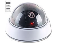 VisorTech Dome-Überwachungskamera-Attrappe mit durchsichtiger Kuppel und LED