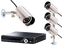VisorTech Profi-Überwachungssystem mit HDD-Recorder & 4 IR-Kameras; IP-Funk-Überwachungssysteme IP-Funk-Überwachungssysteme 