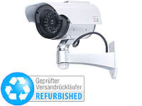 VisorTech Überwachungskamera-Attrappe mit Signal-LED, Versandrückläufer; Netzwerk-Überwachungssysteme mit Rekorder, Kamera, Personenerkennung und App, Akkubetriebene IP-Full-HD-Überwachungskameras mit Apps 