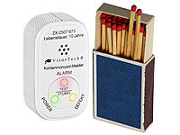 VisorTech Mini-Kohlenmonoxid-Melder mit 10-Jahres-Batterie, DIN EN 50291-1; Rauchmelder, Funk-Rauchmelder Rauchmelder, Funk-Rauchmelder 