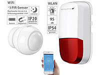 VisorTech WLAN-Outdoor-Sirene für ELESION,Akku, WLAN, 95 dB, PIR-Sensor, IP54