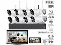 VisorTech Funk-Überwachungssystem: HDD-Rekorder, 8 Full-HD-Kameras, App-Zugriff; Überwachungskameras (Funk) Überwachungskameras (Funk) 