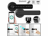 VisorTech Smarter Sicherheits-Türbeschlag mit Finger-Scanner, PIN & App, schwarz