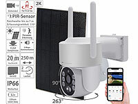 VisorTech 2K-Funk-Pan-Tilt-Kamera mit Solarpanel für Rekorder DSC-500.nvr & -V2; Netzwerk-Überwachungssysteme mit Rekorder, Kamera, Personenerkennung und App, Akkubetriebene IP-Full-HD-Überwachungskameras mit Apps 