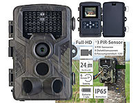 VisorTech Full-HD-Wildkamera mit 3 PIR-Sensoren, Nachtsicht, Farbdisplay, IP65; Überwachungskameras (Funk) Überwachungskameras (Funk) Überwachungskameras (Funk) Überwachungskameras (Funk) 