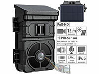 VisorTech Full-HD-Wildkamera mit Solarpanel, 24 MP, Nachtsicht, PIR-Sensor, IP65; Wildkameras Wildkameras 
