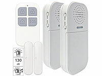 VisorTech Mini-Alarmanlage & Türklingel mit 2 Fenster-/Tür-Sensoren, 130 dB; GSM-Funk-Alarmanlagen GSM-Funk-Alarmanlagen 